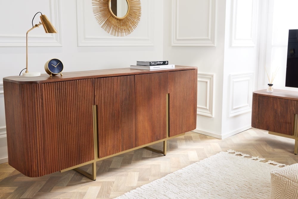 Buffet design GATSBY 160cm marron or mat Mangoholz Retro - 43333