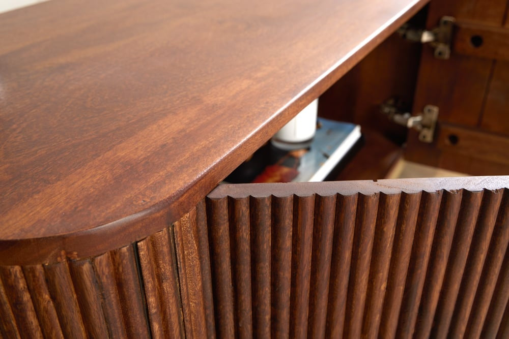 Buffet design GATSBY 160cm marron or mat Mangoholz Retro - 43333
