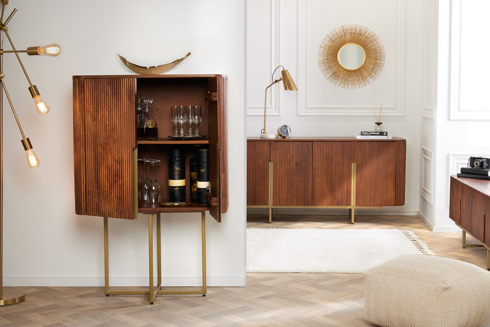 Buffet design GATSBY 160cm marron or mat Mangoholz Retro - 43333