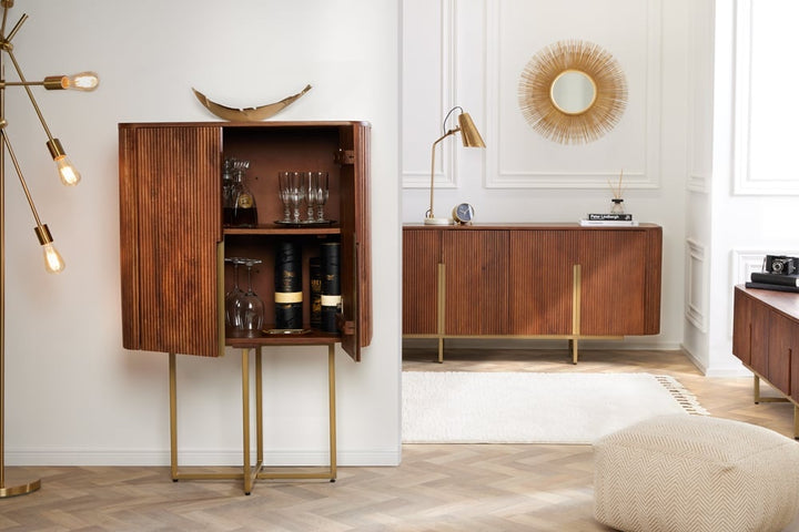 Buffet design GATSBY 125cm marron or mat Mangoholz Retro - 43335