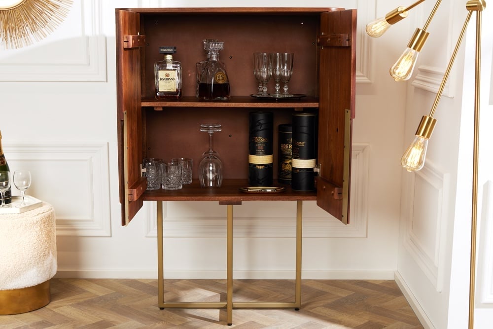Buffet design GATSBY 125cm marron or mat Mangoholz Retro - 43335