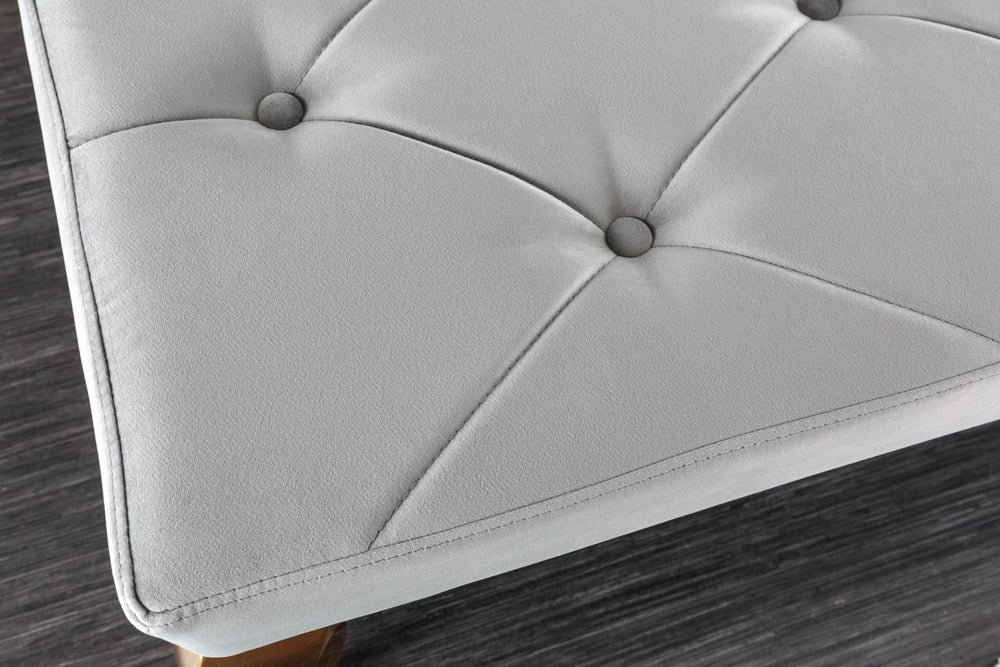 Canapé design MODERN BAROQUE 175cm velours gris acier inoxydable doré - 43385