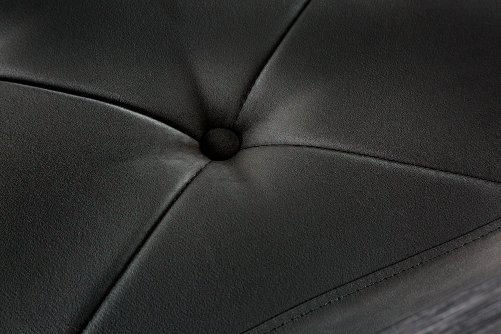 Canapé design MODERN BAROQUE 175cm velours noir acier inoxydable doré - 43386