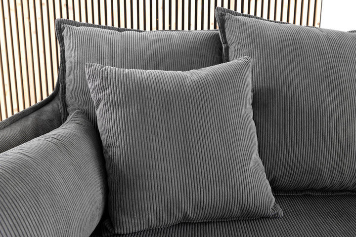 Grande housse pour canapé 3 places HEAVEN 200cm velours côtelé gris - 43443