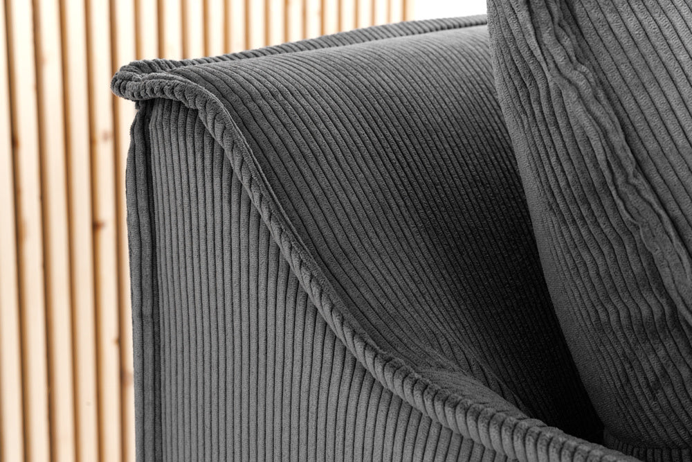 Grande housse pour canapé 3 places HEAVEN 200cm velours côtelé gris - 43443