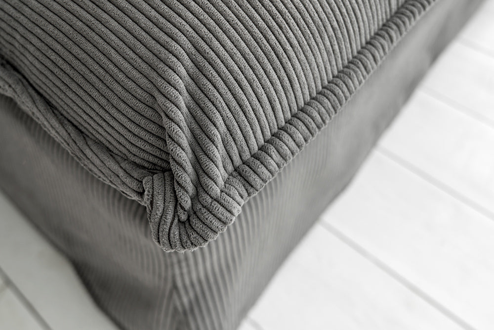 Grand canapé d'angle HEAVEN 255cm cordon gris avec coussins Design Moderne - 43445