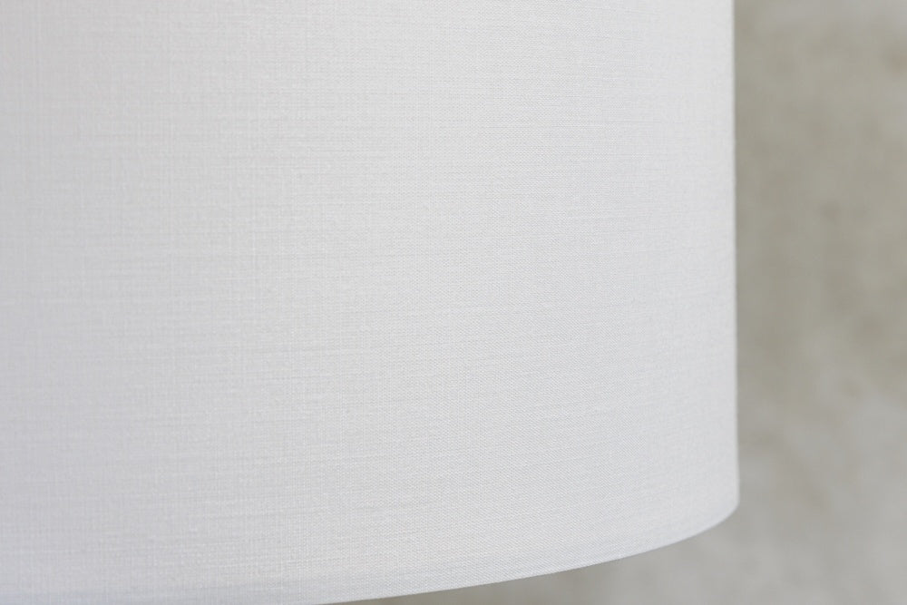 Lampe de table design ROUSILIQUE 60cm bois flotté rond blanc naturel fait main - 43451