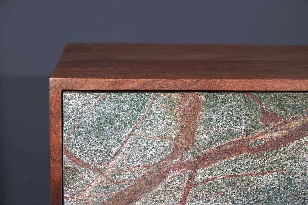 Buffet en bois massif MOUNTAIN SOUL Buffet 175 cm en véritable pierre naturelle d'acacia - 43481