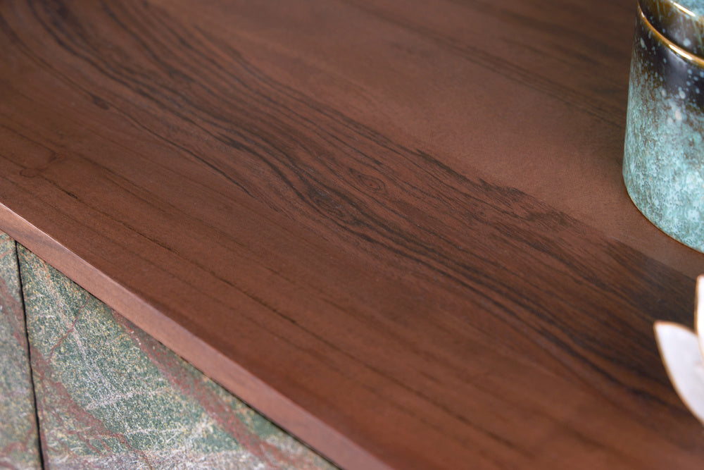 Buffet en bois massif MOUNTAIN SOUL Buffet 175 cm en véritable pierre naturelle d'acacia - 43481