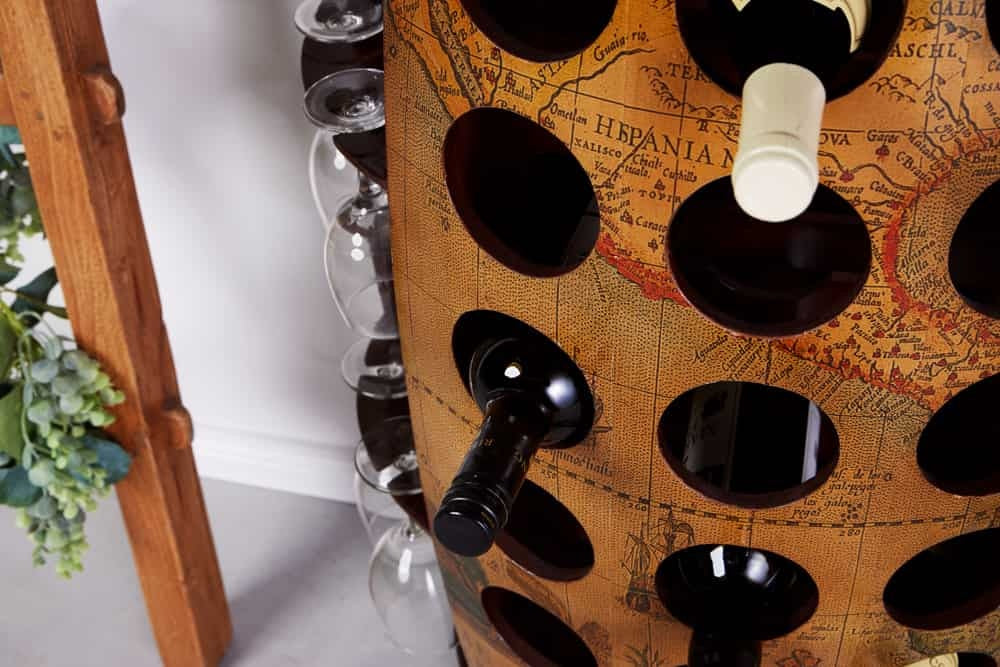 Tonneau à vin en bois massif SEVEN SEAS Casier à vin en pin 100 cm pour 24 bouteilles - 43564