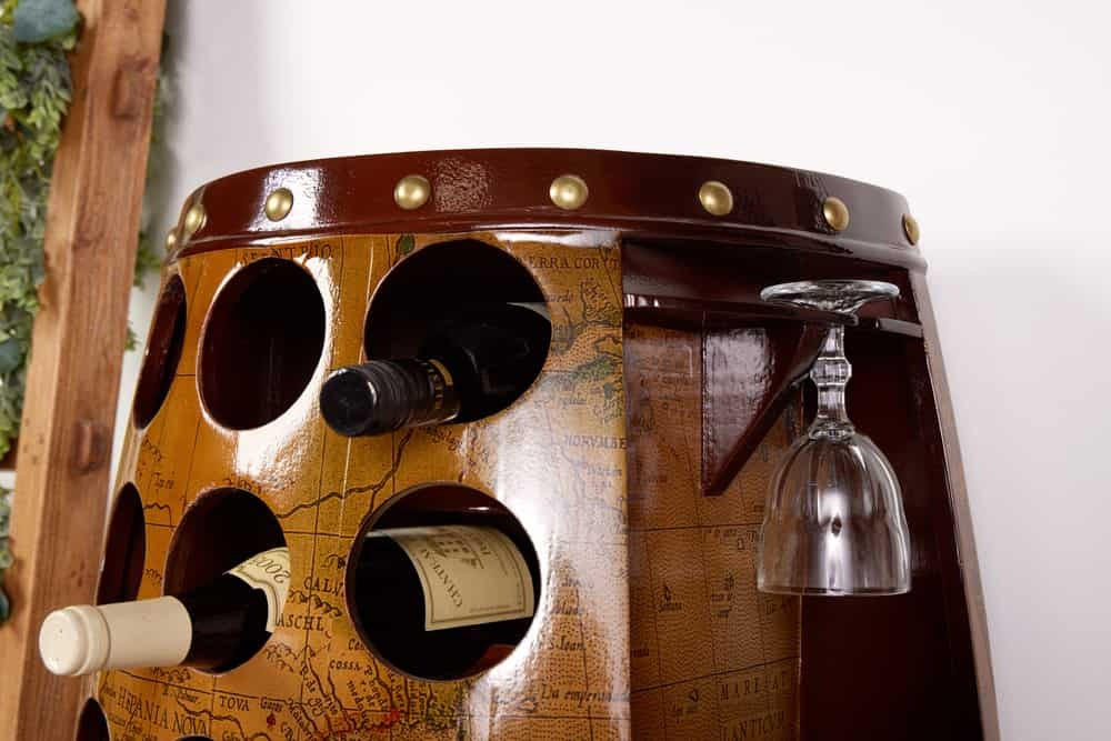 Tonneau à vin en bois massif SEVEN SEAS Casier à vin en pin 100 cm pour 24 bouteilles - 43564