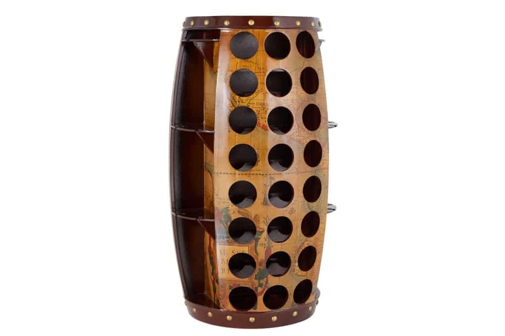 Tonneau à vin en bois massif SEVEN SEAS Casier à vin en pin 100 cm pour 24 bouteilles - 43564