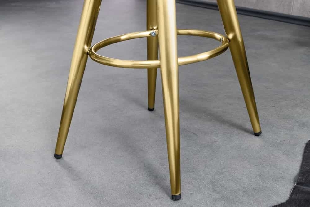 Tabouret de bar réglable en hauteur INDUSTRIAL métal noir doré rond pivotant design industriel - 43654
