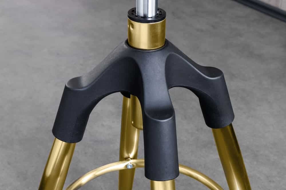 Tabouret de bar réglable en hauteur INDUSTRIAL métal noir doré rond pivotant design industriel - 43654