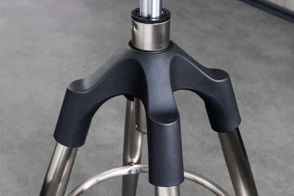 Tabouret de bar réglable en hauteur INDUSTRIAL chrome brossé métal noir argenté rond pivotant - 43655