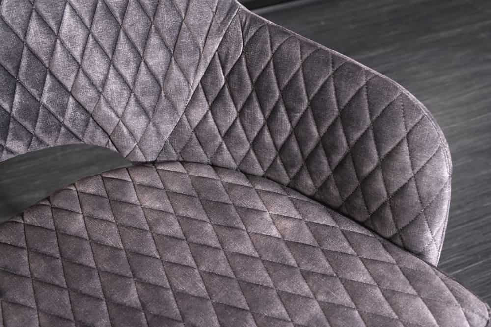 Canapé design PARIS 160cm dossier velours gris embouts pieds dorés rétro - 43680