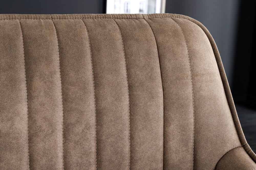 Canapé design TURIN 160cm pieds métal noir taupe avec accoudoir - 43693