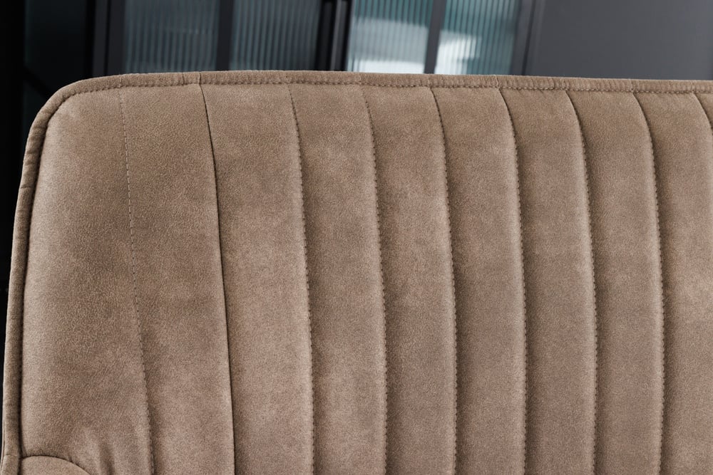 Canapé design TURIN 160cm pieds métal noir taupe avec accoudoir - 43693