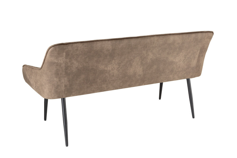 Canapé design TURIN 160cm pieds métal noir taupe avec accoudoir - 43693