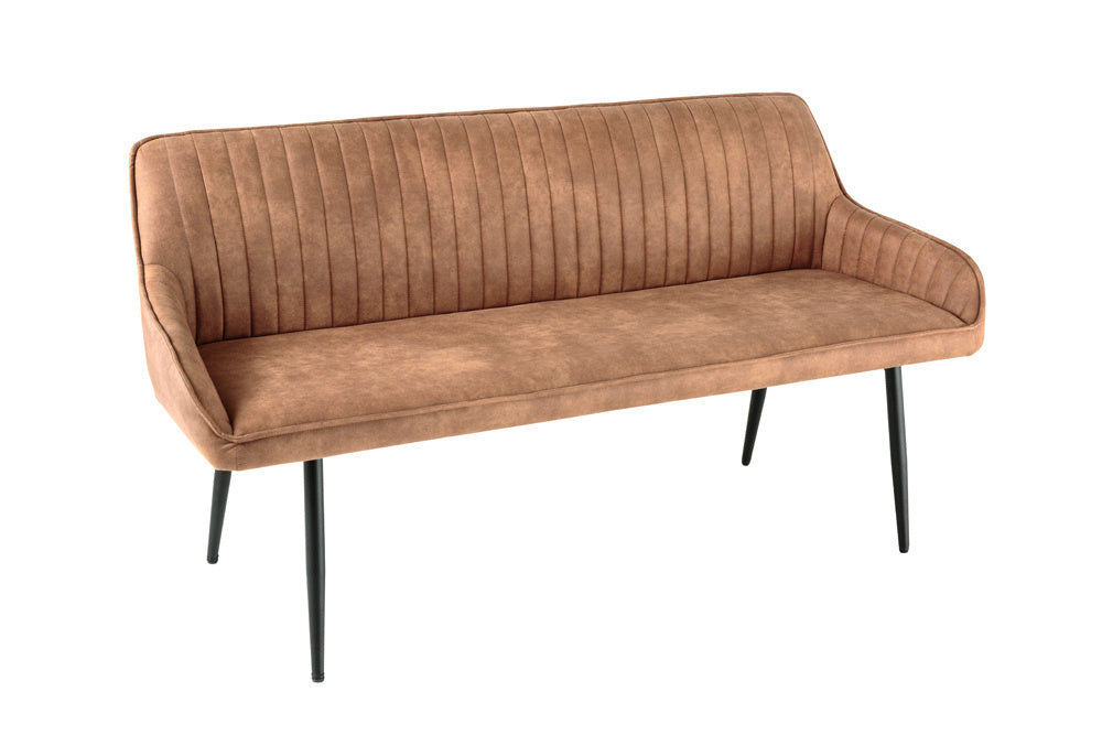 Canapé design TURIN 160cm pieds métal noir marron avec accoudoirs - 43695