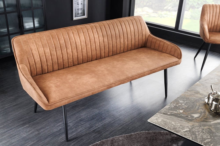 Canapé design TURIN 160cm pieds métal noir marron avec accoudoirs - 43695
