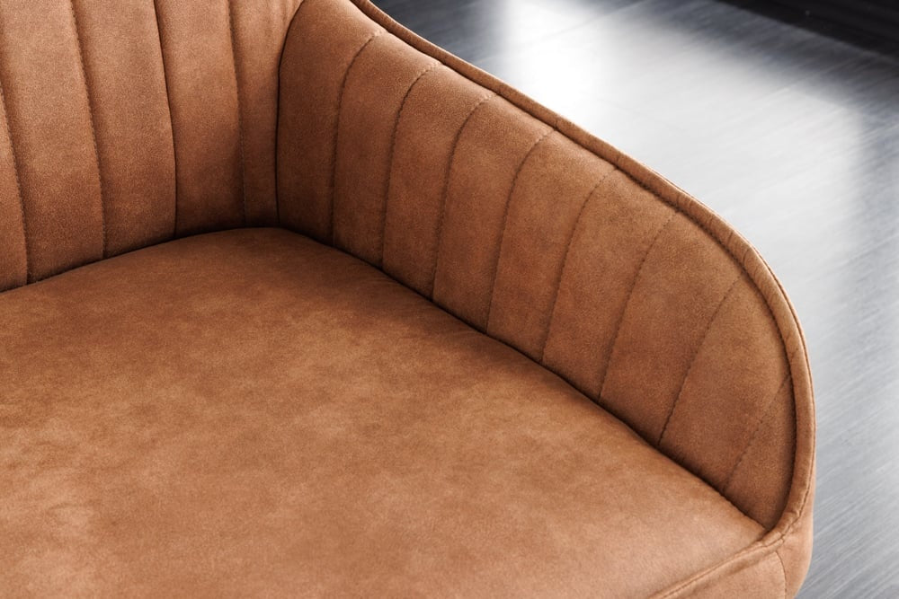 Canapé design TURIN 160cm pieds métal noir marron avec accoudoirs - 43695