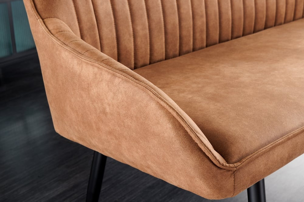 Canapé design TURIN 160cm pieds métal noir marron avec accoudoirs - 43695