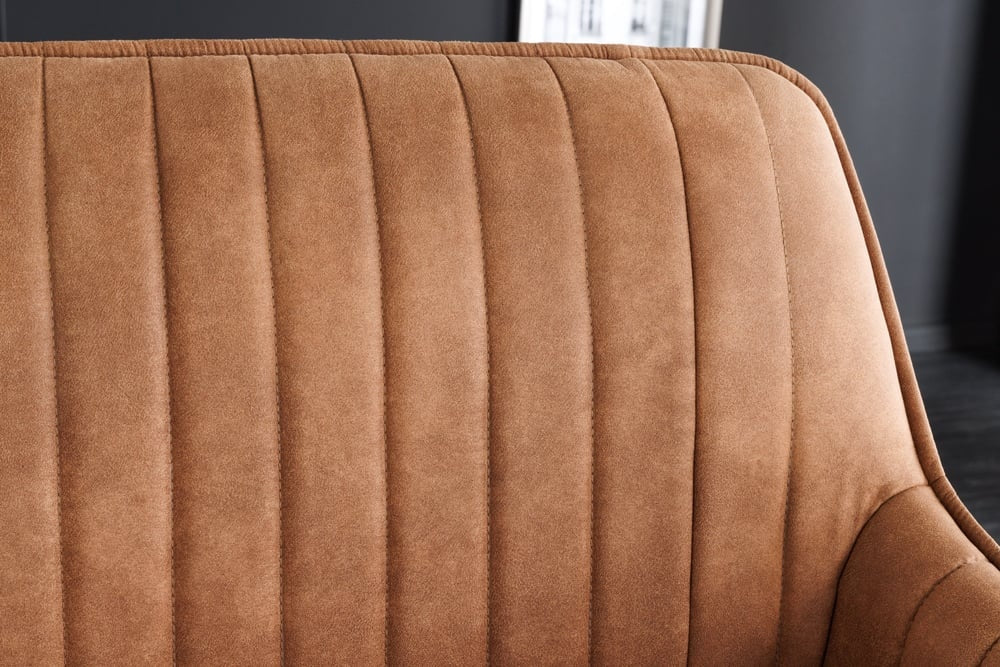 Canapé design TURIN 160cm pieds métal noir marron avec accoudoirs - 43695
