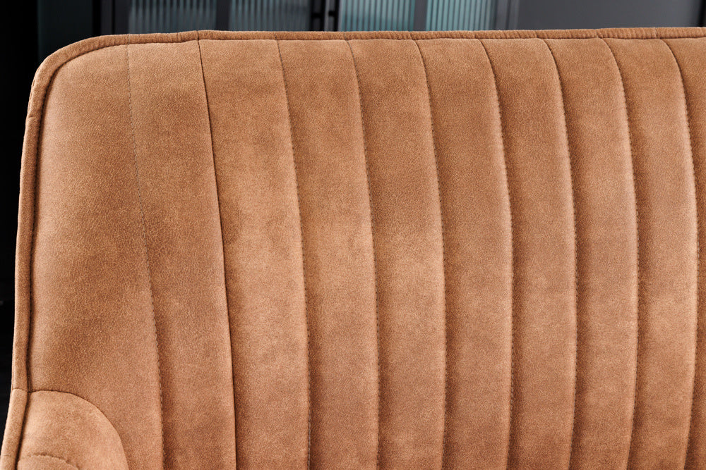 Canapé design TURIN 160cm pieds métal noir marron avec accoudoirs - 43695
