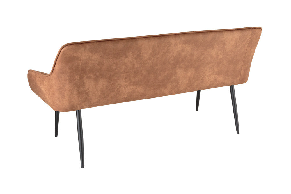 Canapé design TURIN 160cm pieds métal noir marron avec accoudoirs - 43695