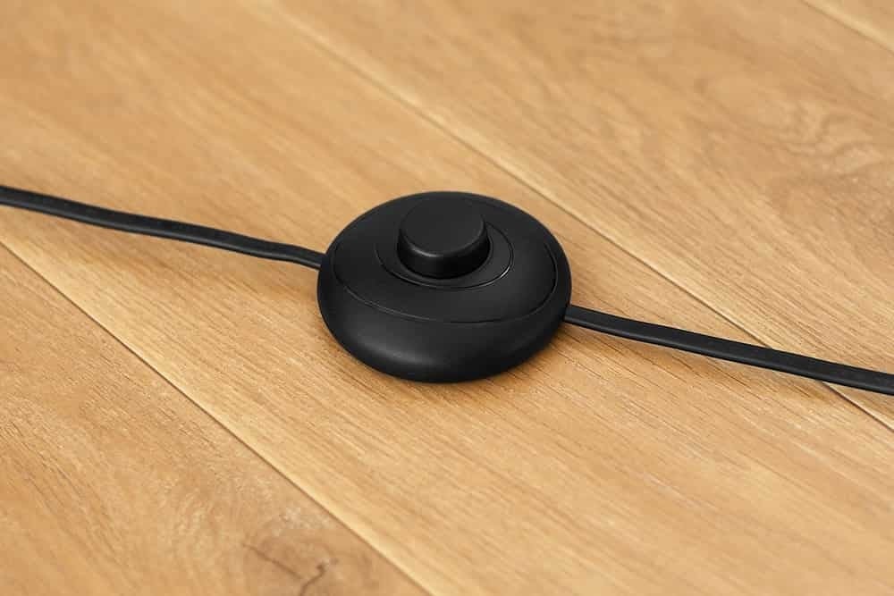 Lampadaire moderne table d'appoint SERVANT 175cm métal noir rond - 43759