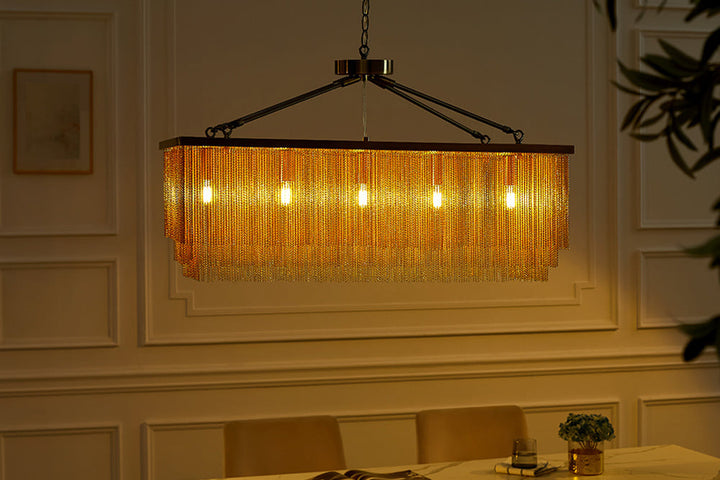Lampe à suspension glamour ROYAL 80cm lampe à suspension design chaîne en métal doré en laiton - 43760