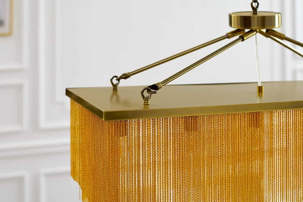 Lampe à suspension glamour ROYAL 80cm lampe à suspension design chaîne en métal doré en laiton - 43760