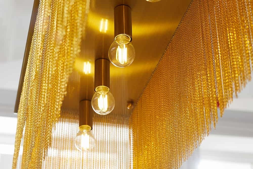 Lampe à suspension glamour ROYAL 80cm lampe à suspension design chaîne en métal doré en laiton - 43760