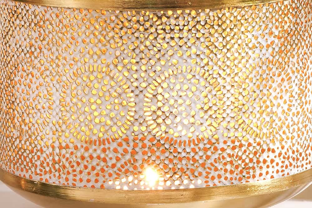 Lanterne décorative ORIENT 20cm en métal doré patiné lanterne artisanale - 43825