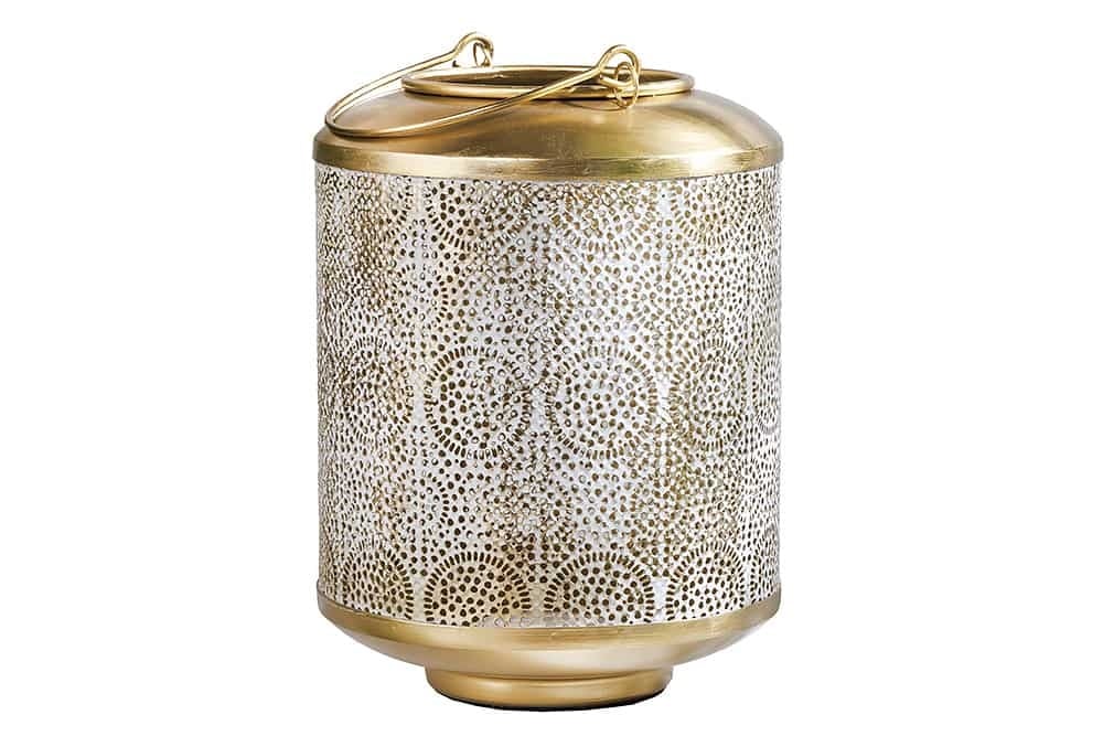 Lanterne décorative ORIENT 25cm en métal doré patiné lanterne artisanale - 43826