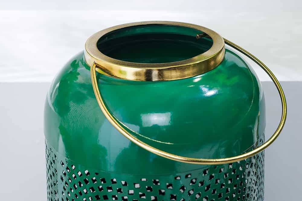 Lanterne décorative CANDLE LIGHT 30cm lanterne faite main en métal vert noble - 43829