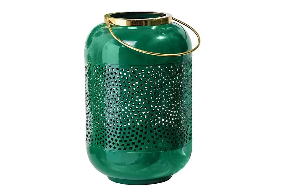 Lanterne décorative CANDLE LIGHT 30cm lanterne faite main en métal vert noble - 43829