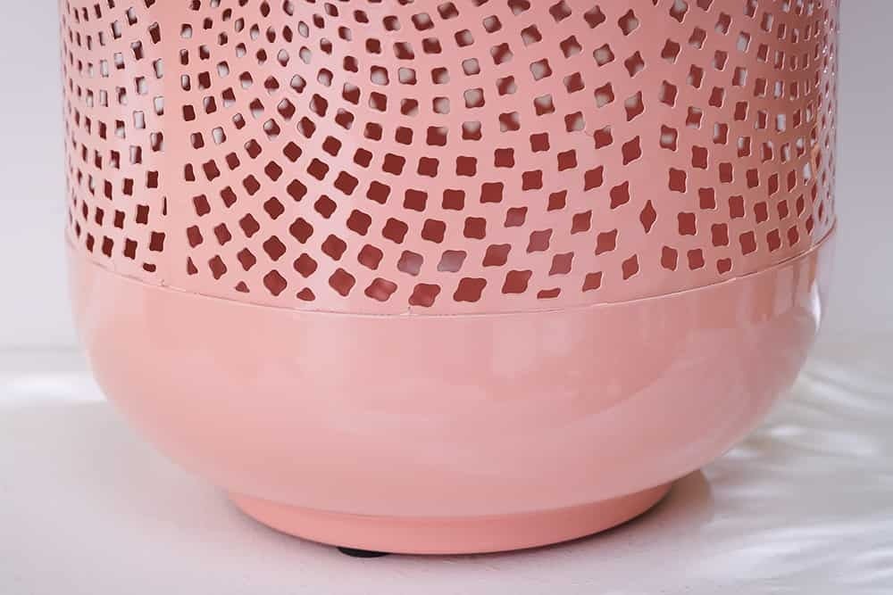 Lanterne décorative CANDLE LIGHT 30cm lanterne artisanale en métal rose pastel - 43830