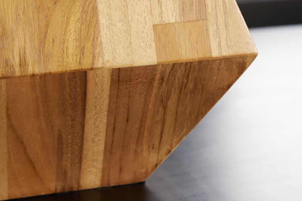 Lampe de table en bois massif DIAMOND 65cm teck blanc naturel moderne fait main - 43848