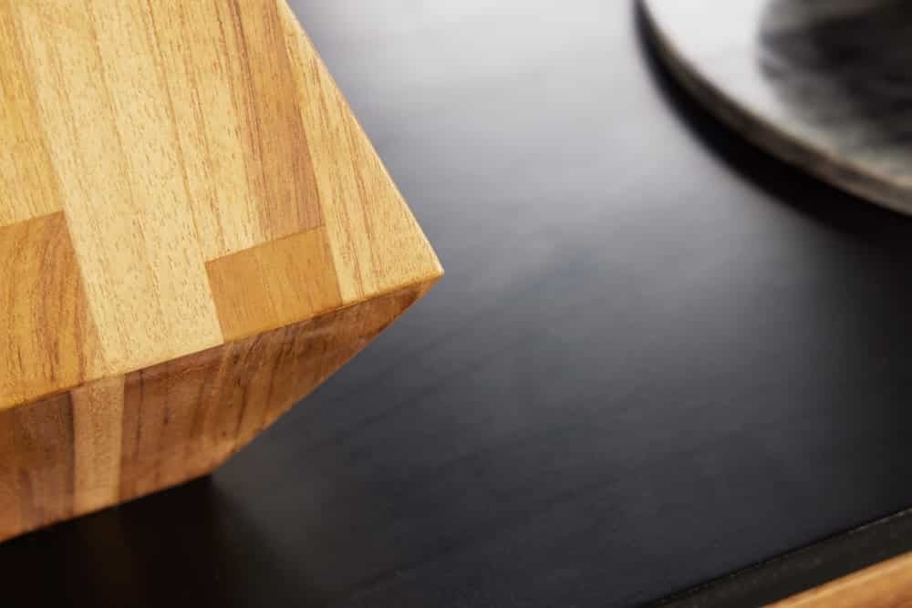 Lampe de table en bois massif DIAMOND 65cm teck blanc naturel moderne fait main - 43848