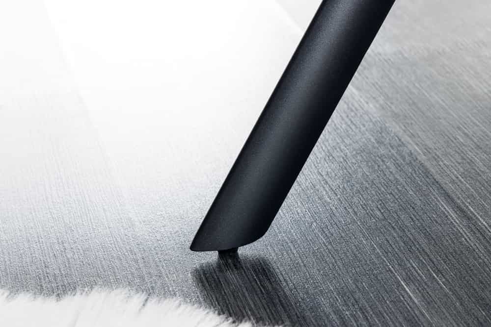 Canapé de salle à manger PAPILLON 165cm velours gris avec dossier structure métal noir - 43881