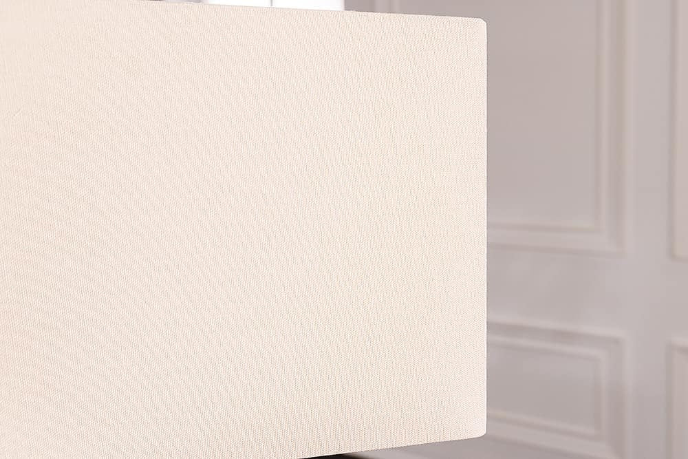 Lampe de table design WAVE 60cm en bois massif naturel fait main abat-jour en coton beige - 43931