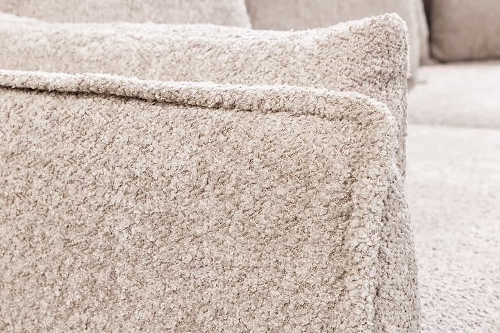 Grand canapé 3 places HEAVEN 200cm canapé Boucle beige champagne avec âme à ressorts - 44185
