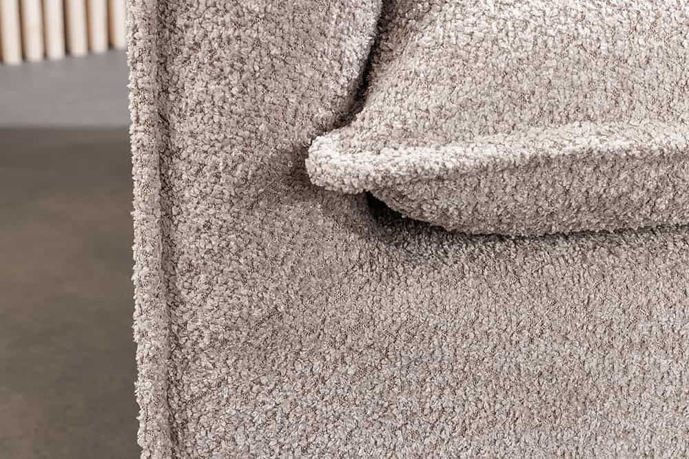 Grand canapé 3 places HEAVEN 200cm canapé Boucle beige champagne avec âme à ressorts - 44185