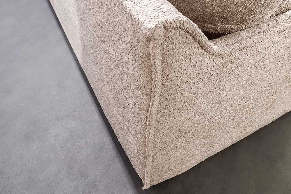 Grand canapé 3 places HEAVEN 200cm canapé Boucle beige champagne avec âme à ressorts - 44185