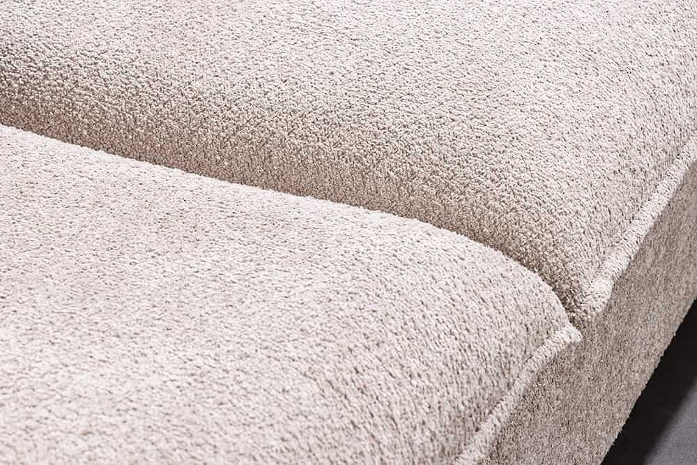 Grand canapé d'angle HEAVEN 255 cm beige champagne Canapé Boucle avec âme à ressorts - 44187