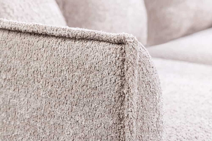 Grand canapé d'angle HEAVEN 255 cm beige champagne Canapé Boucle avec âme à ressorts - 44187