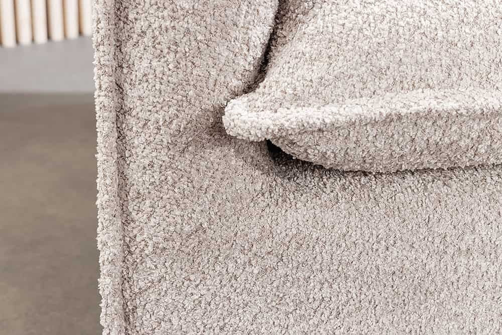 Grand canapé d'angle HEAVEN 255 cm beige champagne Canapé Boucle avec âme à ressorts - 44187