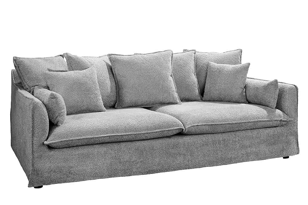 Grand canapé 3 places HEAVEN 200cm gris Canapé Boucle avec âme à ressorts - 44190